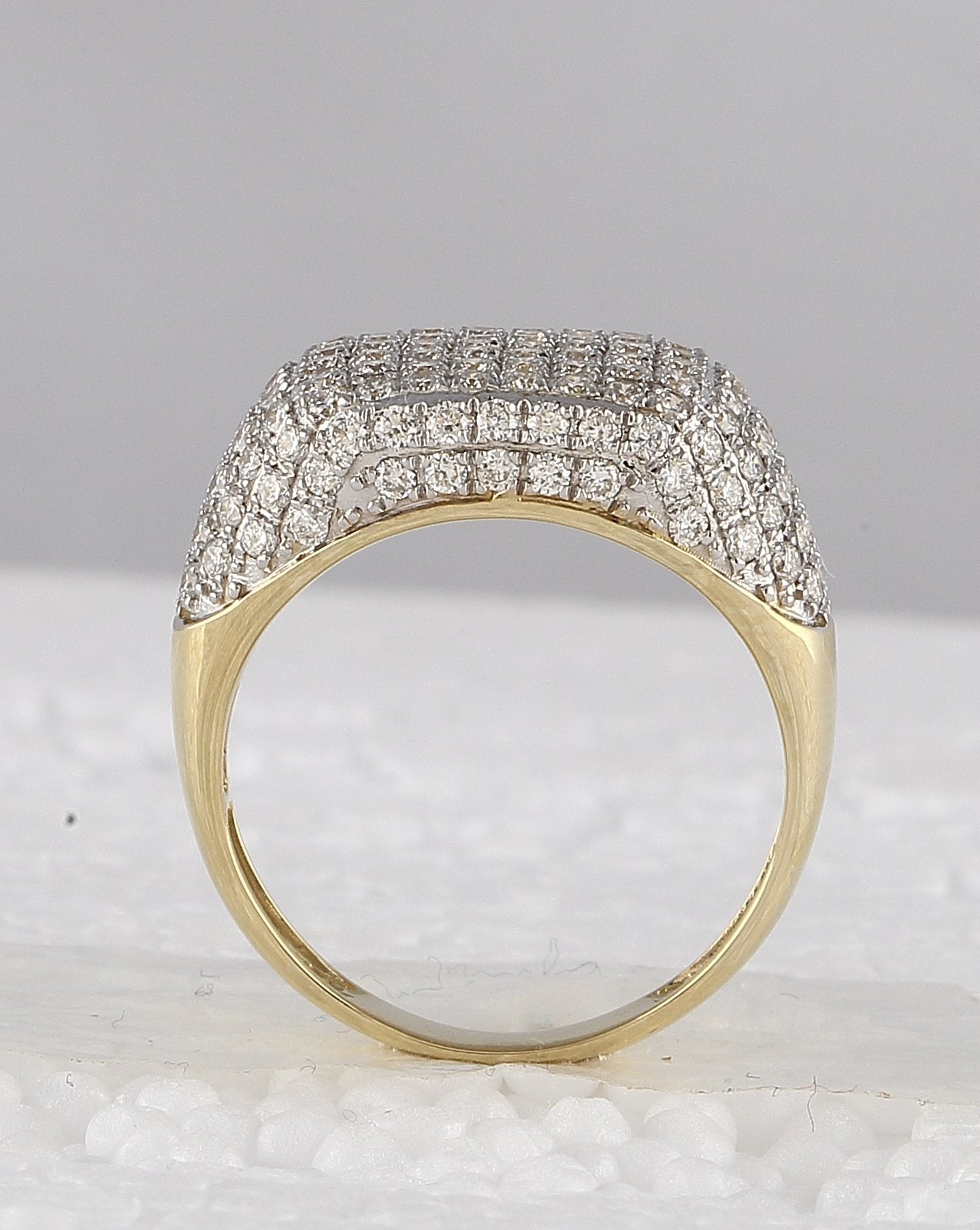 10kt Yellow Gold Mens Round Diamond Fashion Ring 2-1/4 Cttw