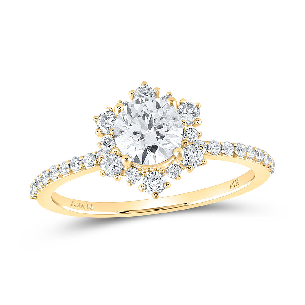 14kt Yellow Gold Round Diamond Solitaire Bridal Wedding Engagement Ring 1 Cttw