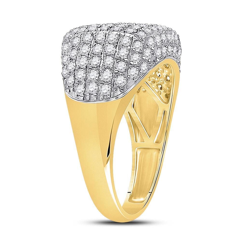 10kt Yellow Gold Mens Round Diamond Fashion Ring 2-1/4 Cttw