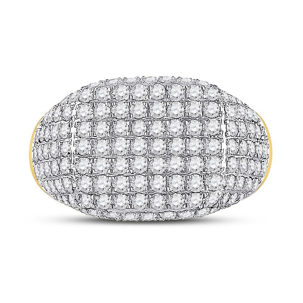 10kt Yellow Gold Mens Round Diamond Fashion Ring 2-1/4 Cttw